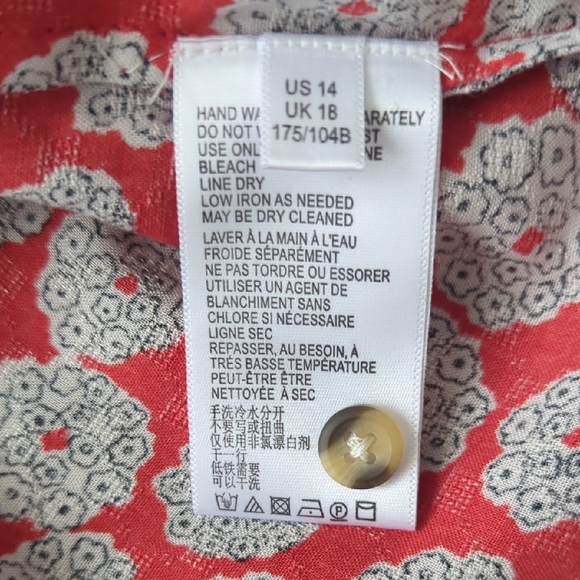 Anthropologie Pink and White Ruffled Sleeveless Blouse Size L - Picture 8 of 8